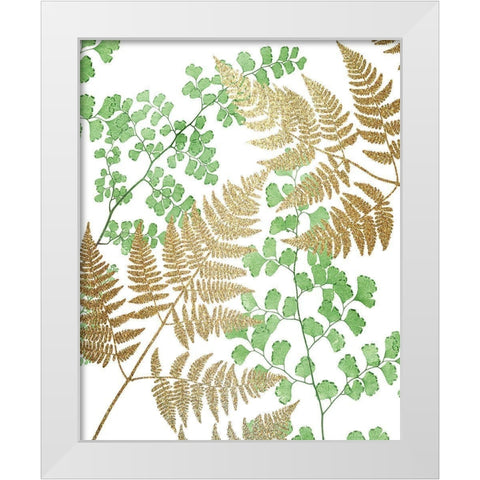 Green Golds 1 White Modern Wood Framed Art Print by Allen, Kimberly