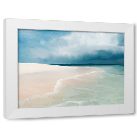 Blue Beach White Modern Wood Framed Art Print by Allen, Kimberly