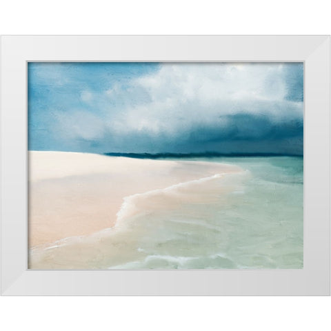Blue Beach White Modern Wood Framed Art Print by Allen, Kimberly