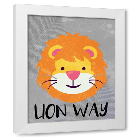 Lion Way White Modern Wood Framed Art Print by Allen, Kimberly