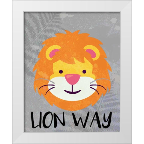 Lion Way White Modern Wood Framed Art Print by Allen, Kimberly
