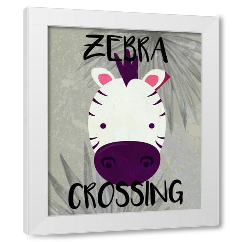 Zebra Crossing White Modern Wood Framed Art Print by Allen, Kimberly