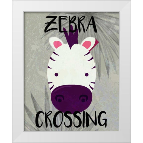 Zebra Crossing White Modern Wood Framed Art Print by Allen, Kimberly