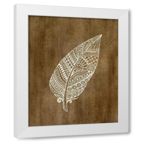 Ethnic Feather 1 White Modern Wood Framed Art Print by Kimberly, Allen