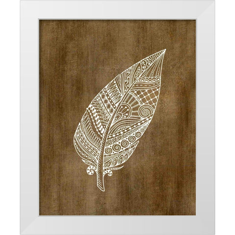 Ethnic Feather 1 White Modern Wood Framed Art Print by Kimberly, Allen