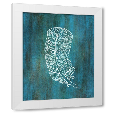 Ethnic Feather 2 White Modern Wood Framed Art Print by Kimberly, Allen