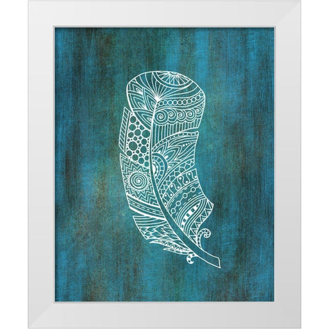 Ethnic Feather 2 White Modern Wood Framed Art Print by Kimberly, Allen