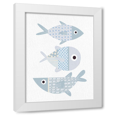 Fish 1 White Modern Wood Framed Art Print by Allen, Kimberly