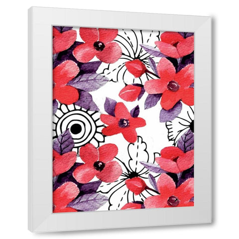 Love Floral White Modern Wood Framed Art Print by Allen, Kimberly