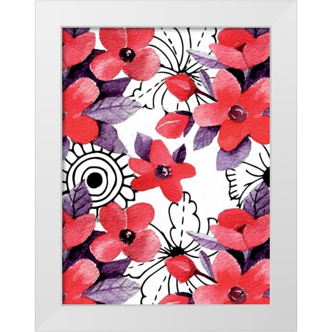 Love Floral White Modern Wood Framed Art Print by Allen, Kimberly