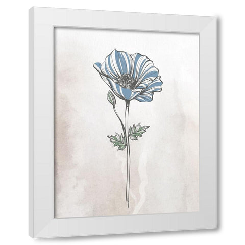 Stone Floral Blues 1 White Modern Wood Framed Art Print by Allen, Kimberly