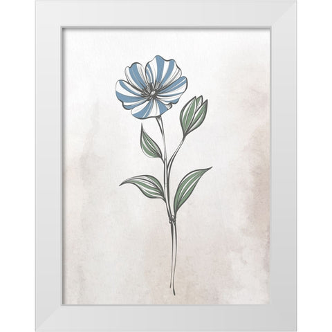 Stone Floral Blues 2 White Modern Wood Framed Art Print by Allen, Kimberly