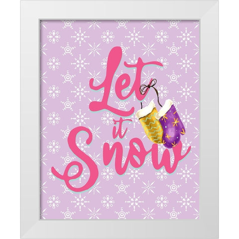 _Let It Snow Mittens White Modern Wood Framed Art Print by Allen, Kimberly