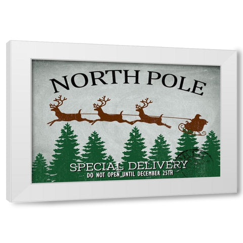 North Pole Delivery White Modern Wood Framed Art Print by Allen, Kimberly