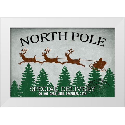North Pole Delivery White Modern Wood Framed Art Print by Allen, Kimberly