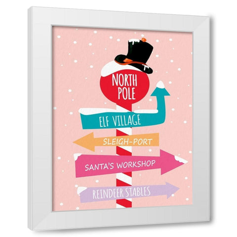 To The North Pole White Modern Wood Framed Art Print by Allen, Kimberly