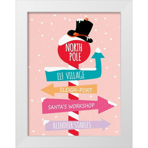 To The North Pole White Modern Wood Framed Art Print by Allen, Kimberly