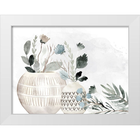 Neutral Vases White Modern Wood Framed Art Print by Allen, Kimberly