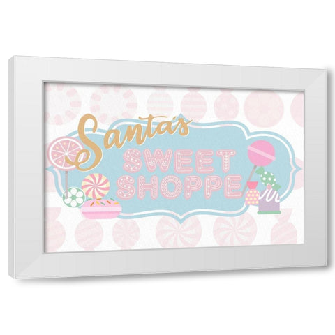 Santas Sweet Shoppe White Modern Wood Framed Art Print by Allen, Kimberly