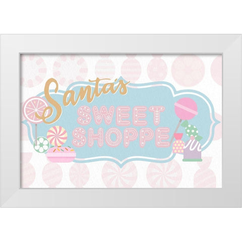 Santas Sweet Shoppe White Modern Wood Framed Art Print by Allen, Kimberly