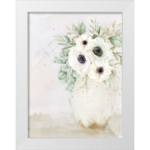 Vase of White 2 White Modern Wood Framed Art Print by Allen, Kimberly