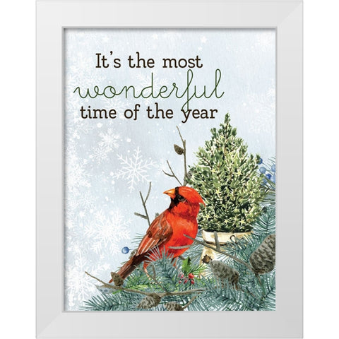 Wonderful Cardinal White Modern Wood Framed Art Print by Allen, Kimberly