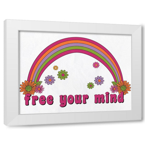 Free your Mind White Modern Wood Framed Art Print by Allen, Kimberly