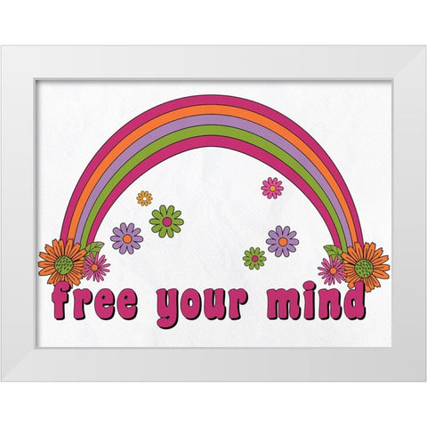 Free your Mind White Modern Wood Framed Art Print by Allen, Kimberly