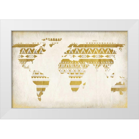 Patterned Map White Modern Wood Framed Art Print by Allen, Kimberly