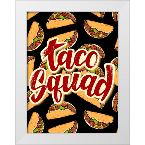 Taco Squad White Modern Wood Framed Art Print by Allen, Kimberly