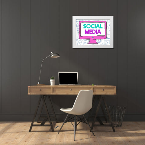 Social Media White Modern Wood Framed Art Print by Allen, Kimberly