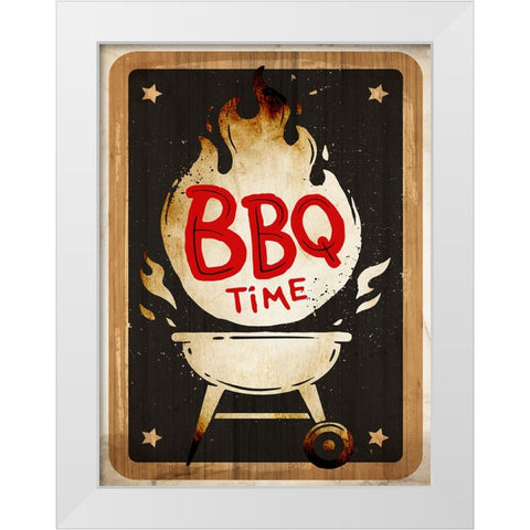 BBQ Time White Modern Wood Framed Art Print by Allen, Kimberly