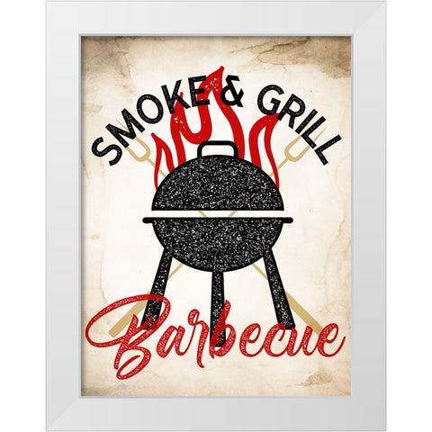 Smoke And Grill White Modern Wood Framed Art Print by Allen, Kimberly