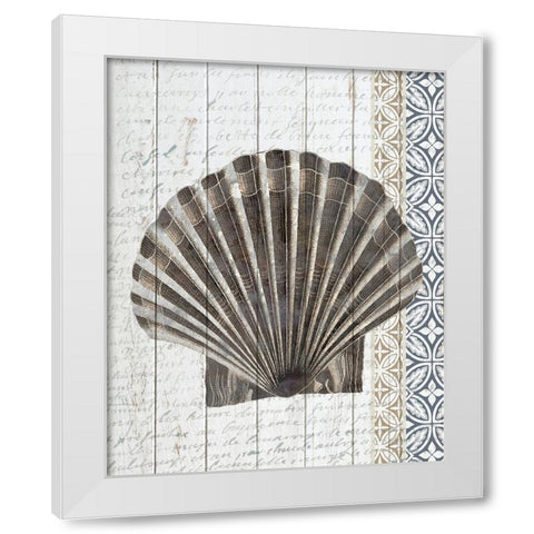 Shells 3 White Modern Wood Framed Art Print by Allen, Kimberly