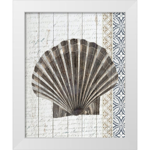 Shells 3 White Modern Wood Framed Art Print by Allen, Kimberly