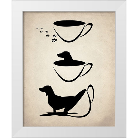 Dachshund Cup White Modern Wood Framed Art Print by Allen, Kimberly