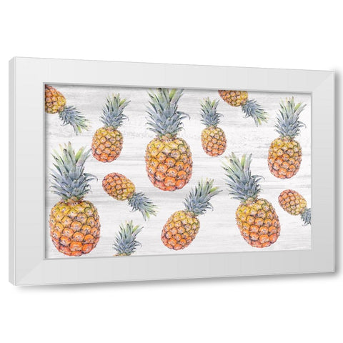 Pinneapple 1 White Modern Wood Framed Art Print by Allen, Kimberly
