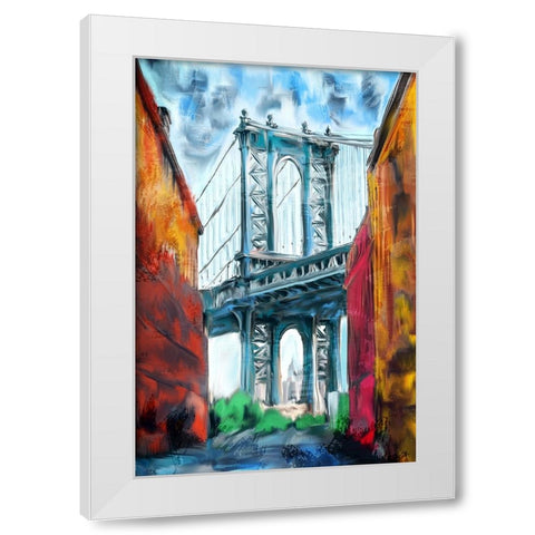 Brooklyn Bridge White Modern Wood Framed Art Print by Allen, Kimberly