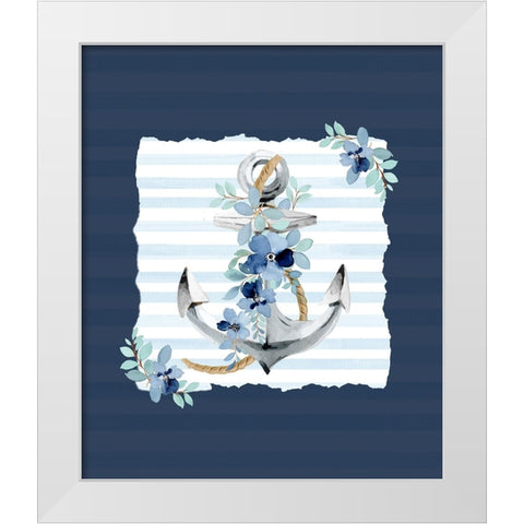 Floral Anchor 2 White Modern Wood Framed Art Print by Allen, Kimberly