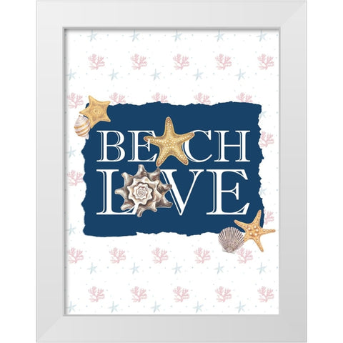 Beach Love White Modern Wood Framed Art Print by Allen, Kimberly