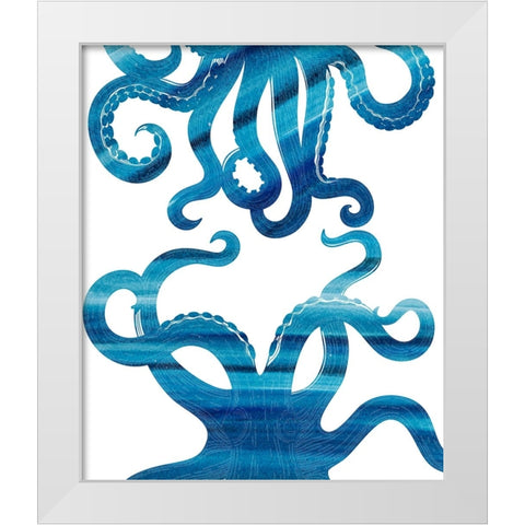 Ombre Octopus White Modern Wood Framed Art Print by Allen, Kimberly