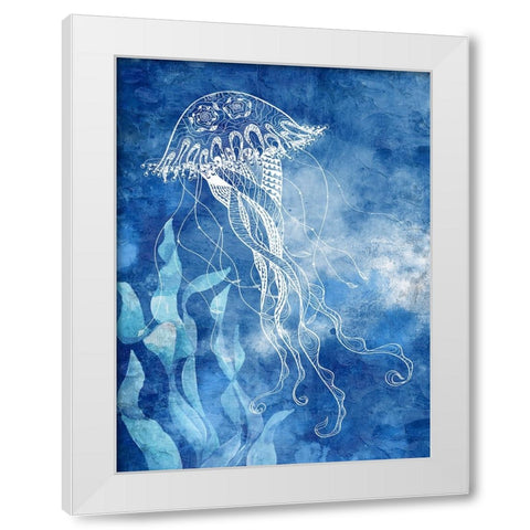 White Sea Creatures 1 White Modern Wood Framed Art Print by Allen, Kimberly