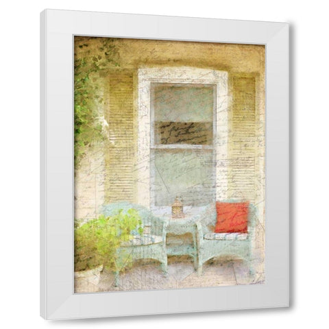 On the Porch White Modern Wood Framed Art Print by Allen, Kimberly