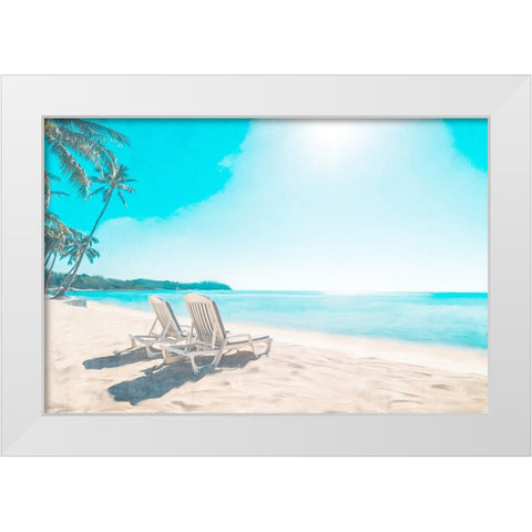 Beach Sitting White Modern Wood Framed Art Print by Allen, Kimberly