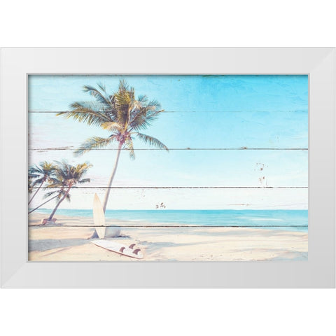 Lets Surf White Modern Wood Framed Art Print by Allen, Kimberly