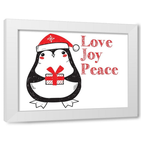 Penguin Christmas 3 White Modern Wood Framed Art Print by Allen, Kimberly