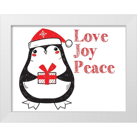 Penguin Christmas 3 White Modern Wood Framed Art Print by Allen, Kimberly