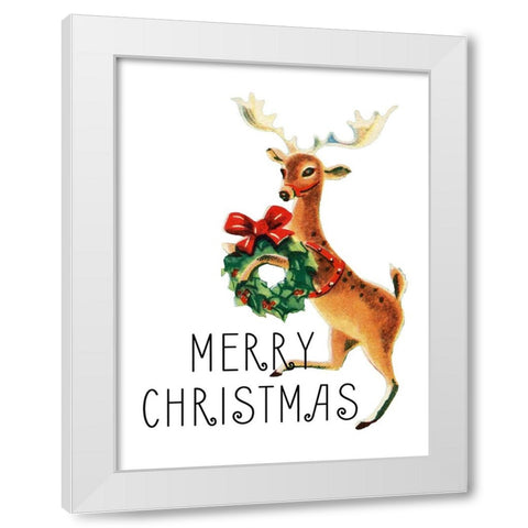 Reindeer Christmas 2 White Modern Wood Framed Art Print by Allen, Kimberly