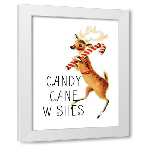 Reindeer Christmas 4 White Modern Wood Framed Art Print by Allen, Kimberly