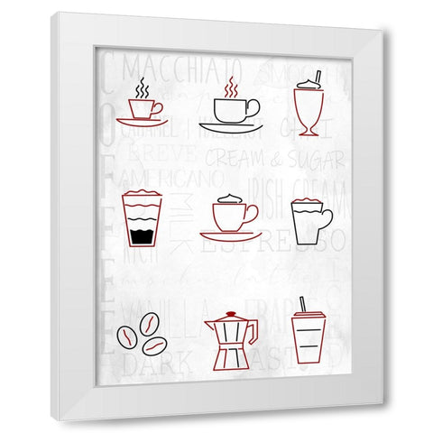 Coffee Chart White Modern Wood Framed Art Print by Allen, Kimberly